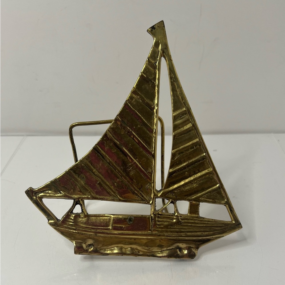 Hampton Brass Sailboat Letter Holder 6” Vintage